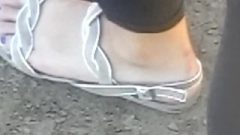 Candid Cute Feet And Toes In Sandals Closeup 30.06.2017 HD