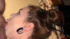 Filthy Stoner Chick Gets A Face Full Of Spunk