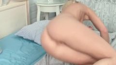18 Year Old Pussy Jizzes On A Dildo