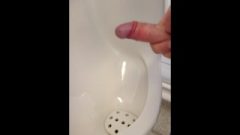 Young Boy Masturbating And Cumming In Urinal