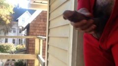 Dude Jacking Off On Front Porch