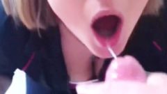 Feeding Stepdaughter – Whore Ingests Daddy’s Spunk Before University