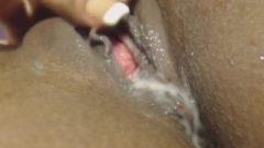Close Up Of Ebony Whore Creaming Her Fanny With Fingers