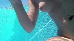 Enormous Fuck With A Mature Bitch In The Water With Huge Rubber Toy